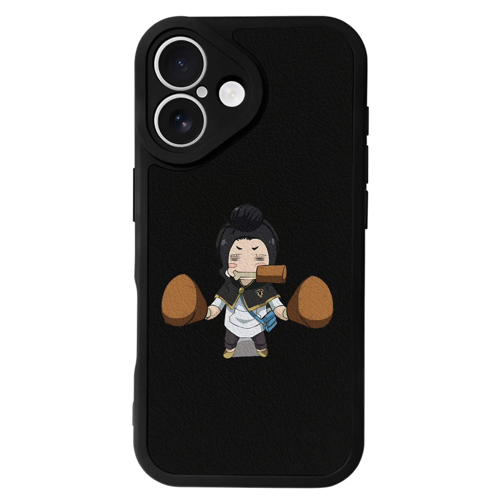 ブラッククローバー グッズ チャーミー・パピットソン - IPhone 16シリーズ対応 ・ シリコンスマホケース ・ レザー調 ・ 高精度フィット ・ 耐衝撃 ・ ワイヤレス充電対応 ・ 精密カット